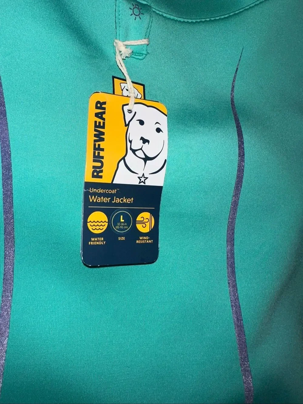 NWT! Ruffwear Undercoat Dog  Water Jacket Aurora Teal Sz Large Lg 32-36 IN